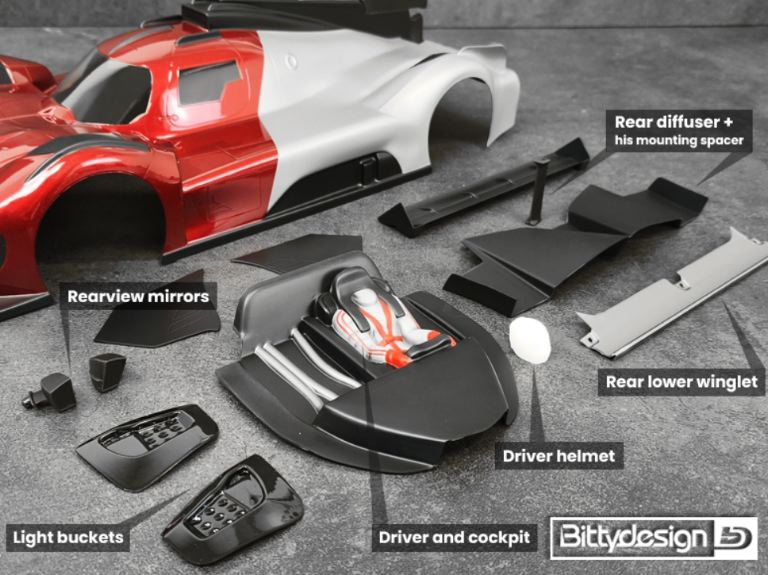 Kit estetico carrozzeria 499T LMH Ferrari 499P Specchietti non inclusi – BDLMH-499TDC
