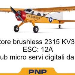 Beaver giallo 800mm 1/18 senza radio con motore regolatore e servi