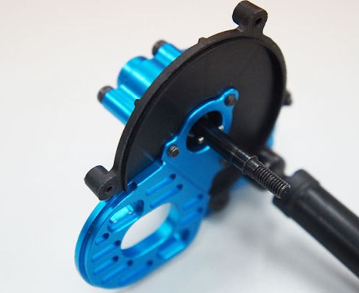 PIASTRA SUPPORTO MOTORE SCX10 IN ALLUMINIO BLU