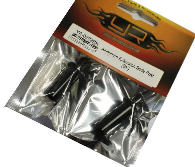 ESTENSIONI COLONNINE NERE 1/10 PER CARROZZERIE IN ALLUMINIO