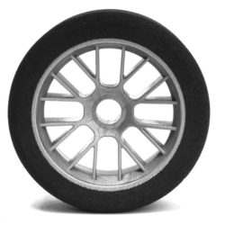 Gomme in spugna PanCar anteriori 1/10 Shore32 2pz incollate su cerchi