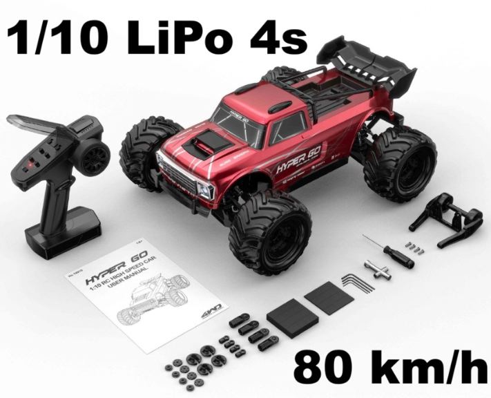 Hyper GO Monster Truck rosso 1/10 Brushless 4WD RTR – RBT-MX-10210R