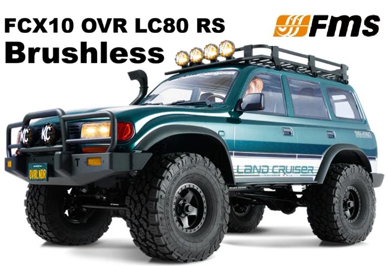 Toyota Land Cruiser 80 verde Brushless 1/10 FCX10 con radio – BEEFMS11042RS