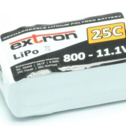 LiPo 3s 11,1v 800mAh BEC 25/50C Extron X2 70gr 55x33x22mm