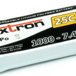 LiPo 2s 7,4v 1000mAh XT60 25/50C Extron X2 60gr 68x34x12mm