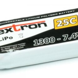 LiPo 2s 7,4v 1300mAh 25/50C XT60 Extron X2 70gr 68x34x14mm