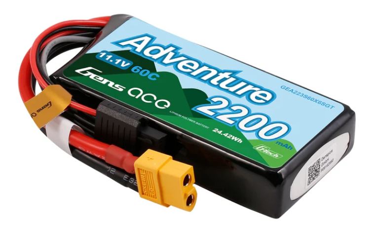 LiPo Adventure 3s 11,1v 2200mAh XT60 60C 158gr 90x43x19mm