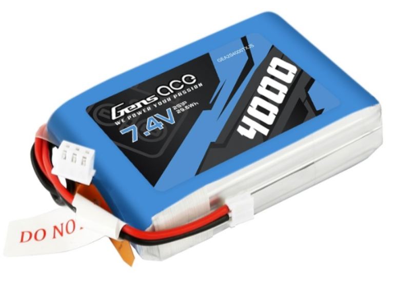 LiPo TX 2S 7,4v 4000mAh 2s1p Gens Ace con connettore Spektrum