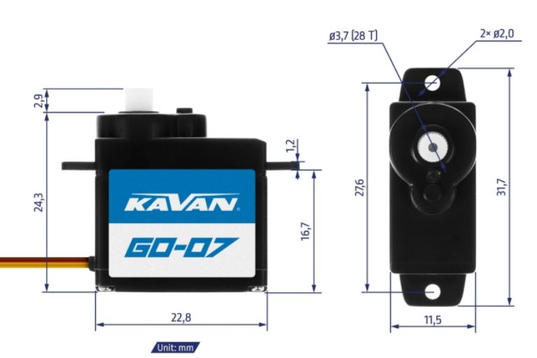 Sub micro servo GO-07 digitale 0,9kg 0,10s 7gr