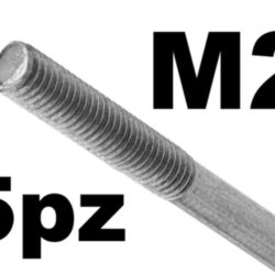 Tirante filettato M2 in acciaio zincato lungo 200mm 5pz