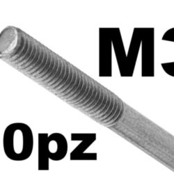 Tirante filettato M3 in acciaio zincato lungo 200mm 10pz