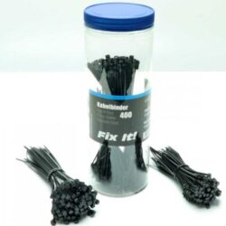 Fascette nere per cablaggi Fix It! 400pz 2,5x100mm e 2,5x150mm