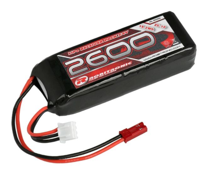 LiPo 2s 7,4v RX 2600mAh BEC 2/3A Straight 85x31x18mm 105gr – RBT-R05206