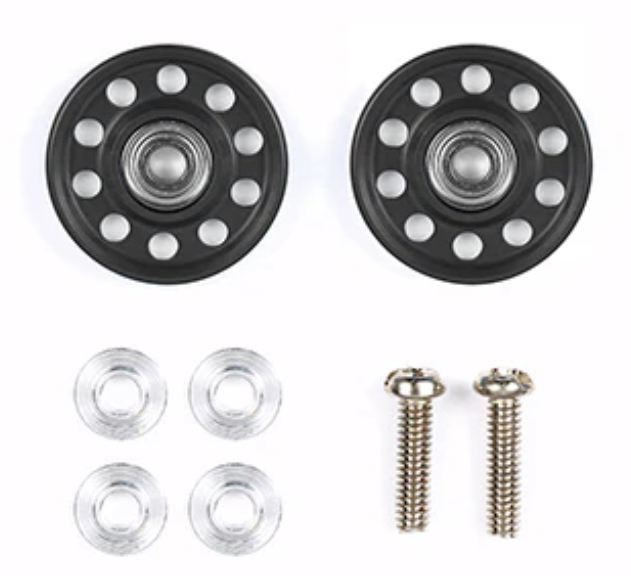 Rotelle Alleggerite 13mm Senza Anello con adesivi rossi e blu Mini4wd – TAM92458
