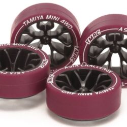 Gomme Maroon diametro stretto low profile cerchi Carbon Y-Spoke Mini4wd