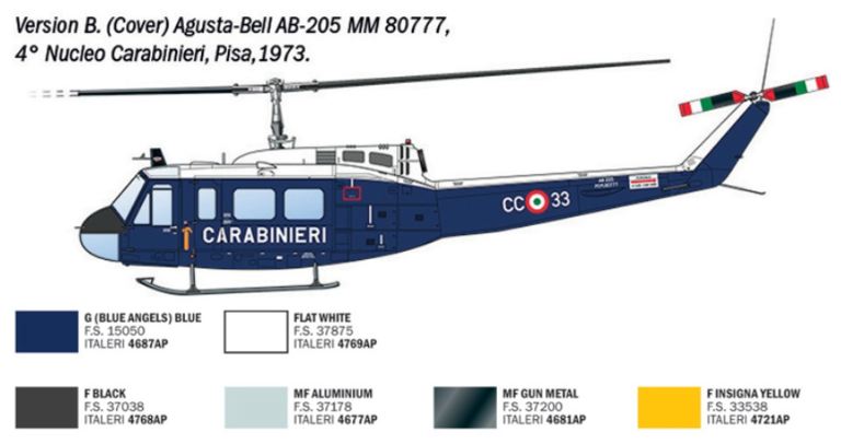 AB205 UH1D SAR 1/48 Esercito Italiano e Carabinieri Augusta Bell