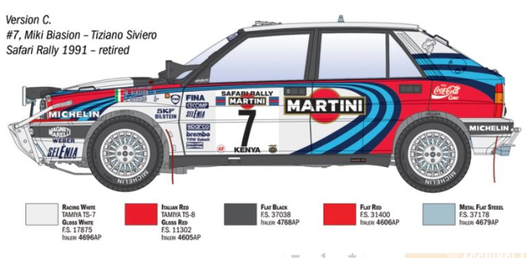 Lancia Delta Hf Integrale 16v Safari Rally 1991 1/12