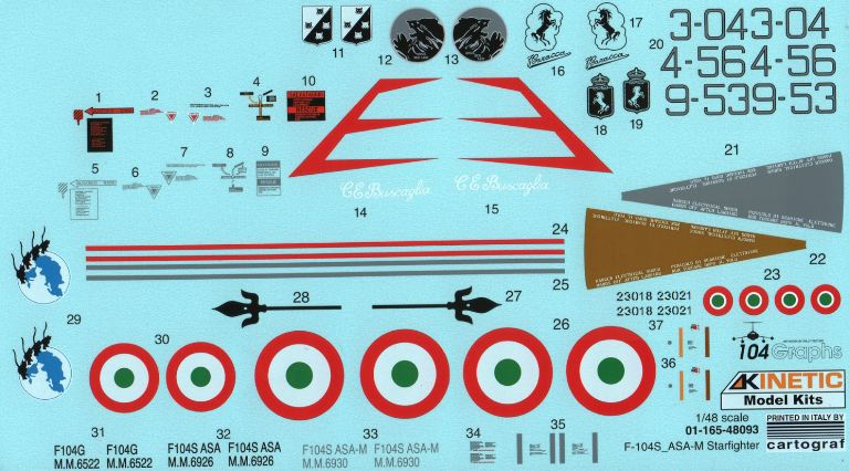Kinetic F104G/S ASA/M Starfighter Italian Air Force 1/48 F-104G/S