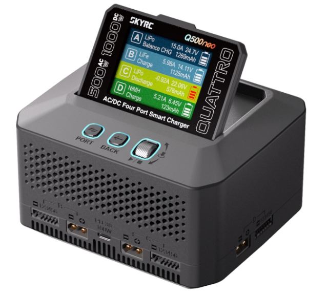 SkyRC Q500 Meo LiPo 15A 500W caricabatterie a 4 uscite 220v – RBTSK10023201