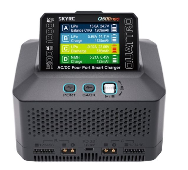 SkyRC Q500 Meo LiPo 15A 500W caricabatterie a 4 uscite 220v