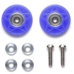 Rotelle blu in plastica con cuscinetto 13mm Mini4wd