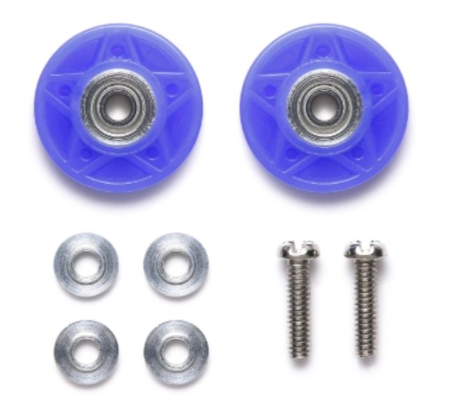 Rotelle blu in plastica con cuscinetto 13mm Mini4wd – TAM15551