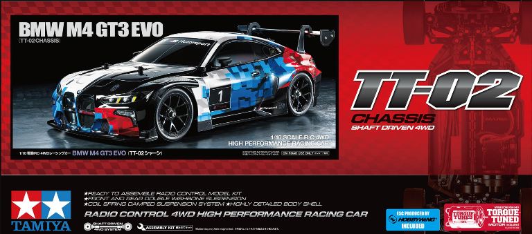 BMW M4 GT3 Evo TT02 4wd 1/10 in kit con regolatore – TAM58751