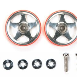 Rotelle 19mm Alluminio 5 Razze anello rosso Mini4wd