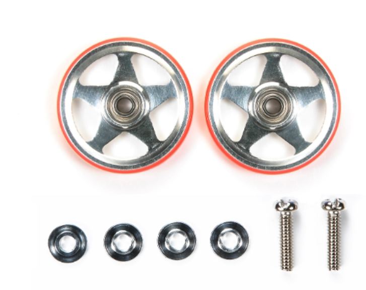 Rotelle 19mm Alluminio 5 Razze anello rosso Mini4wd – TAM95396
