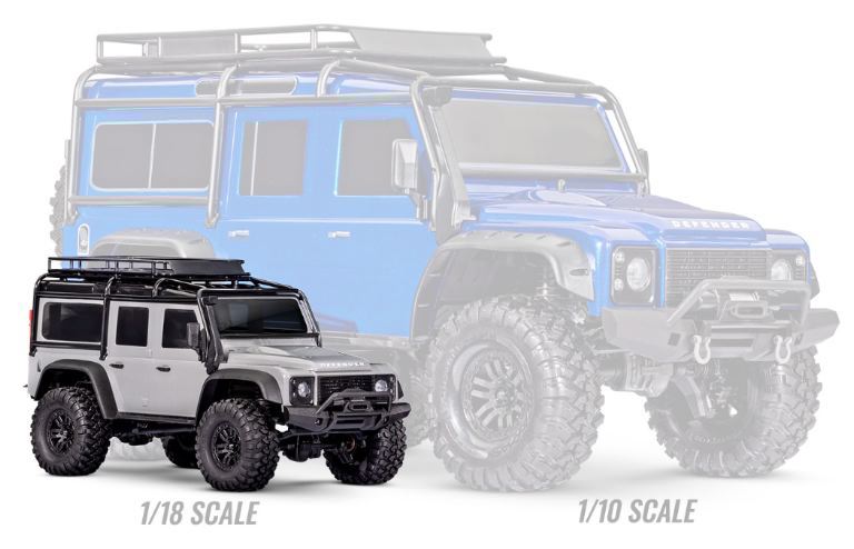 Land Rover Defender nero 1/18 TRX4M Traxxas