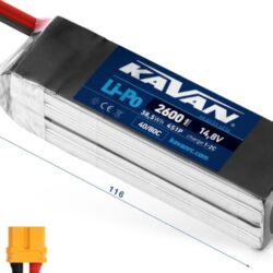 LiPo 4s 14,8v 2600mAh 40/80C 116x35x31,5mm 253gr senza connettore