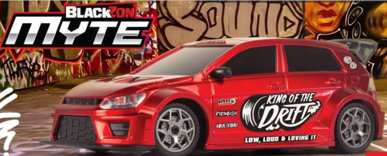 Myte D Drift 1/43 rossa micro auto con radio completa Blackzon