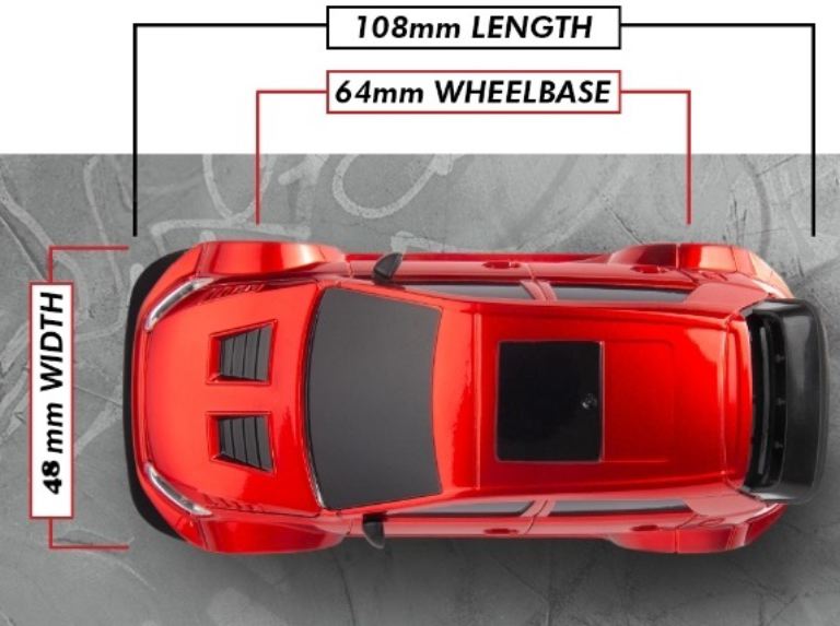 Myte D Drift 1/43 rossa micro auto con radio completa Blackzon