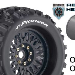 Gomme MT-Pioneer 3.8 2pz 1/8 cerchi neri con 4 Offset per monster truck